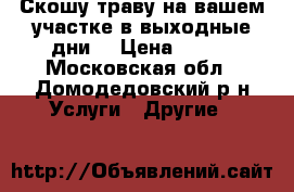 Скошу траву на вашем участке(в выходные дни) › Цена ­ 400 - Московская обл., Домодедовский р-н Услуги » Другие   